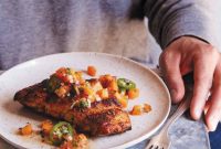 Blackened Grouper with Sweet Heat Peach Salsa