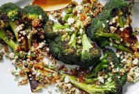 Sweet and Savory Roasted Broccoli with Walnuts, Raisins, and Ricotta Salata