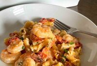 Creamy Feta and Shrimp Pasta Bake