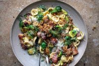 Roasted Brussels Sprouts and Crispy Pancetta Pasta