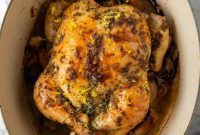 Dutch Oven Roasted Chicken and Caramelized Shallots