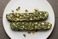 Charred Zucchini, Vibrant Mint Salsa