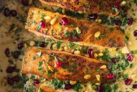 Pan-Seared Salmon with Sweet Tahini Glaze