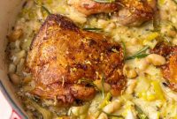 Velvety Cider-Braised Rosemary Chicken with Cannellini Beans