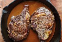Guinness Smothered Cowboy Steaks