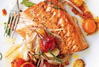 Roasted Salmon with Burst Tomatoes