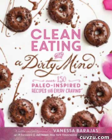 Clean Eating for a Dirty Mind Cookbook cover, featuring vibrant, healthy dishes