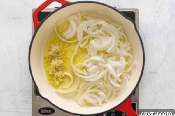 Egg Salad Reinvented 11 Sliced onions and minced garlic in olive oil in a skillet.