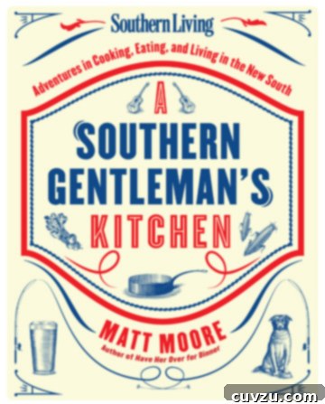 A Southern Gentleman's Kitchen Cookbook cover, featuring a rustic kitchen scene