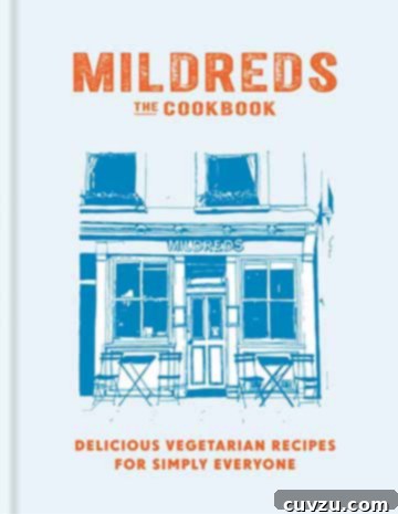Mildred's Cookbook cover featuring colorful vegetables.