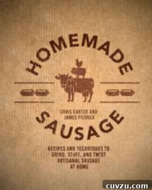 Cover of Homemade Sausage Cookbook, a guide to crafting delicious sausages at home.
