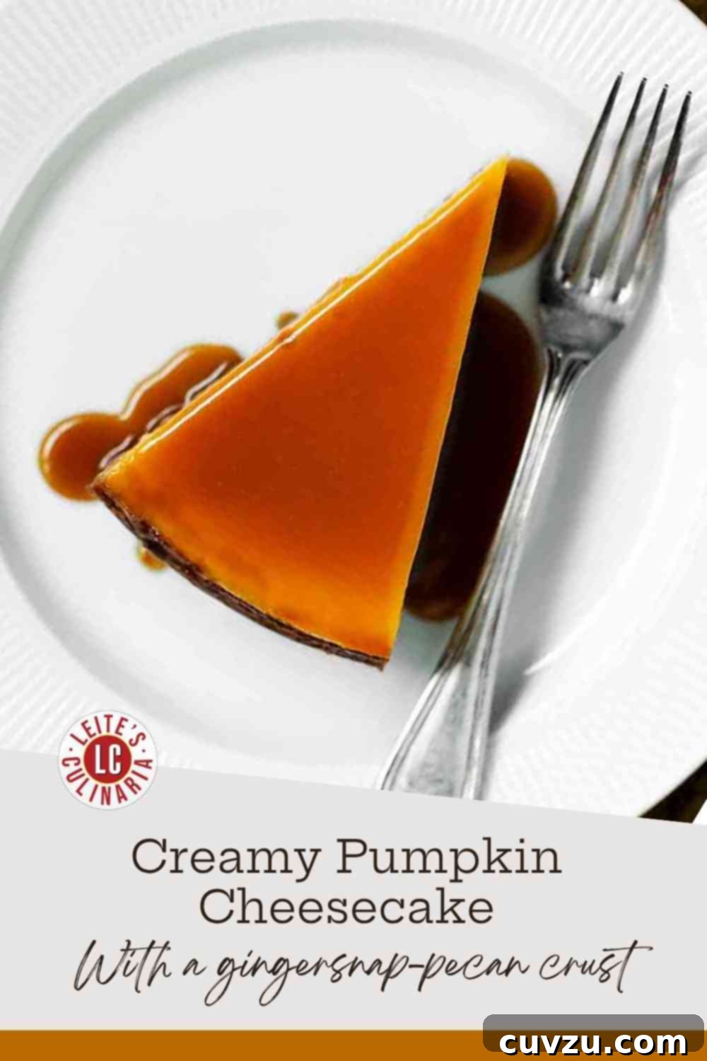 Velvet Pumpkin Cheesecake 3 A glossy slice of pumpkin cheesecake on a white plate, drenched in a rich amber caramel sauce, against a warm, golden-ochre backdrop.