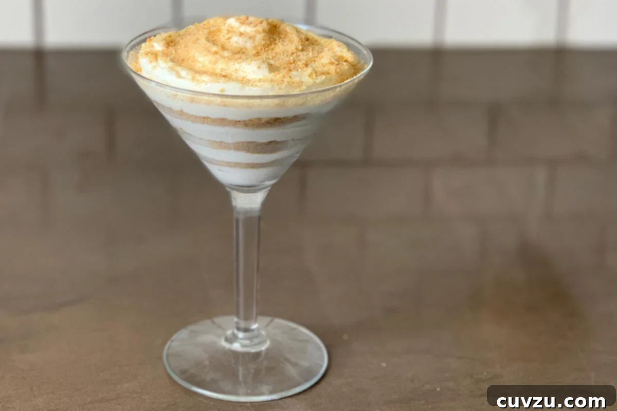 Serradura: Portugal's Creamy Crumb Pudding 3 A serving of Portuguese sawdust pudding layered in a martini glass.