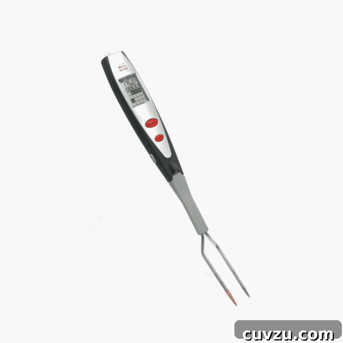 14 Essential Grilling Tools You Need 5 A silver Maverick RediFork thermometer.