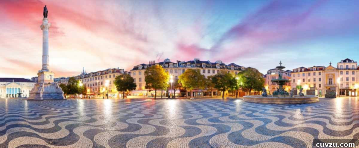 Beyond the Bun: The Soul of a Bifana 6 A view of Rossio at sunset.