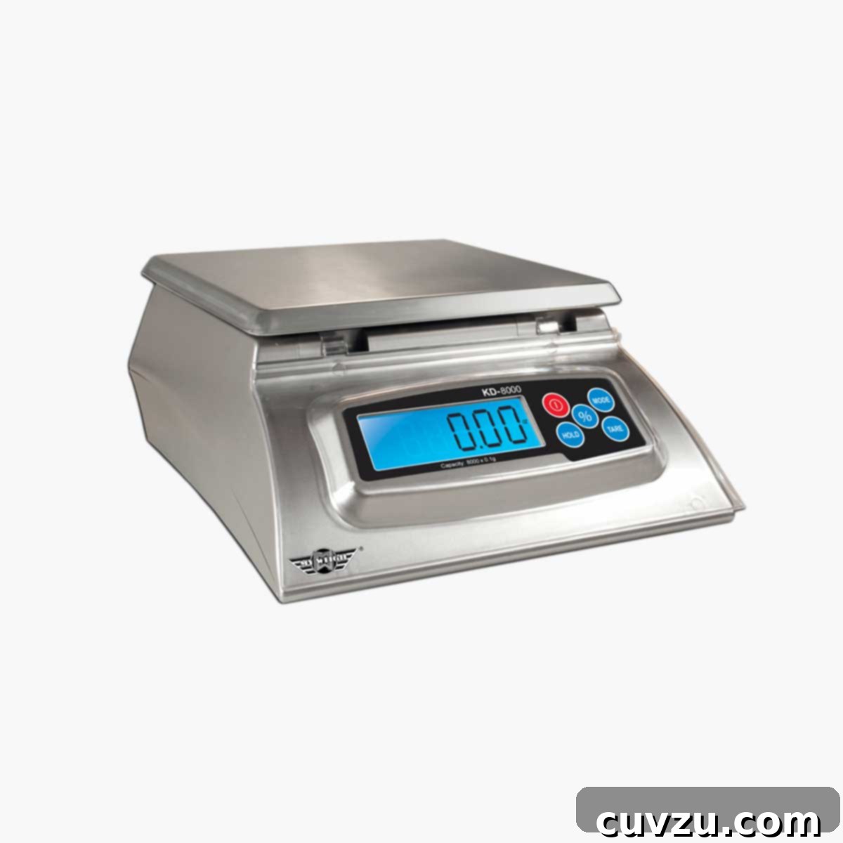 Flour Power: Mastering Accurate Measurement for Better Bakes 4 A sleek stainless steel My Weigh KD-8000 kitchen digital scale, essential for accurate baking measurements.