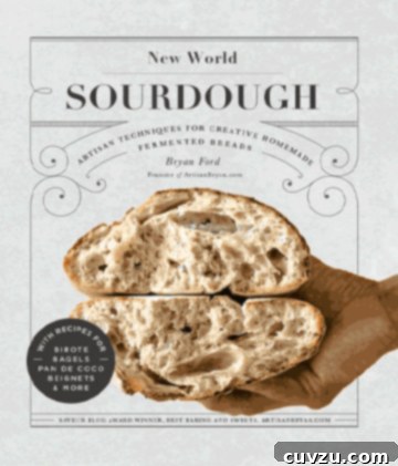 New World Sourdough cookbook cover featuring rustic bread.