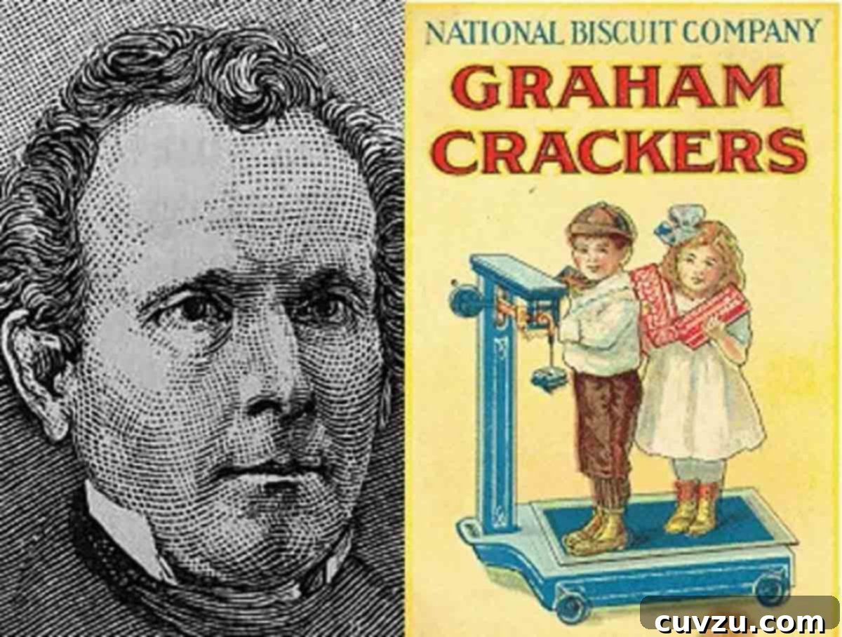 The Unconventional Reason Graham Crackers Were Invented 3 A historical portrait of Sylvester Graham, the 19th-century Presbyterian minister whose radical health and dietary theories led to the inspiration for the graham cracker.