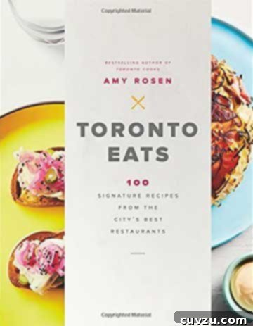 Toronto Eats cookbook cover featuring delicious food photography.