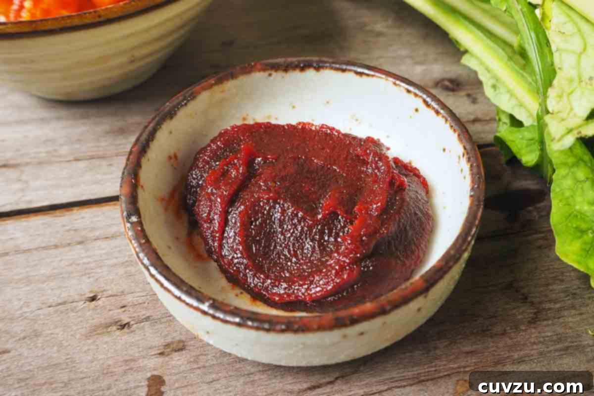 Sweet Inferno Wings 4 A ceramic bowl of gochujang sauce.