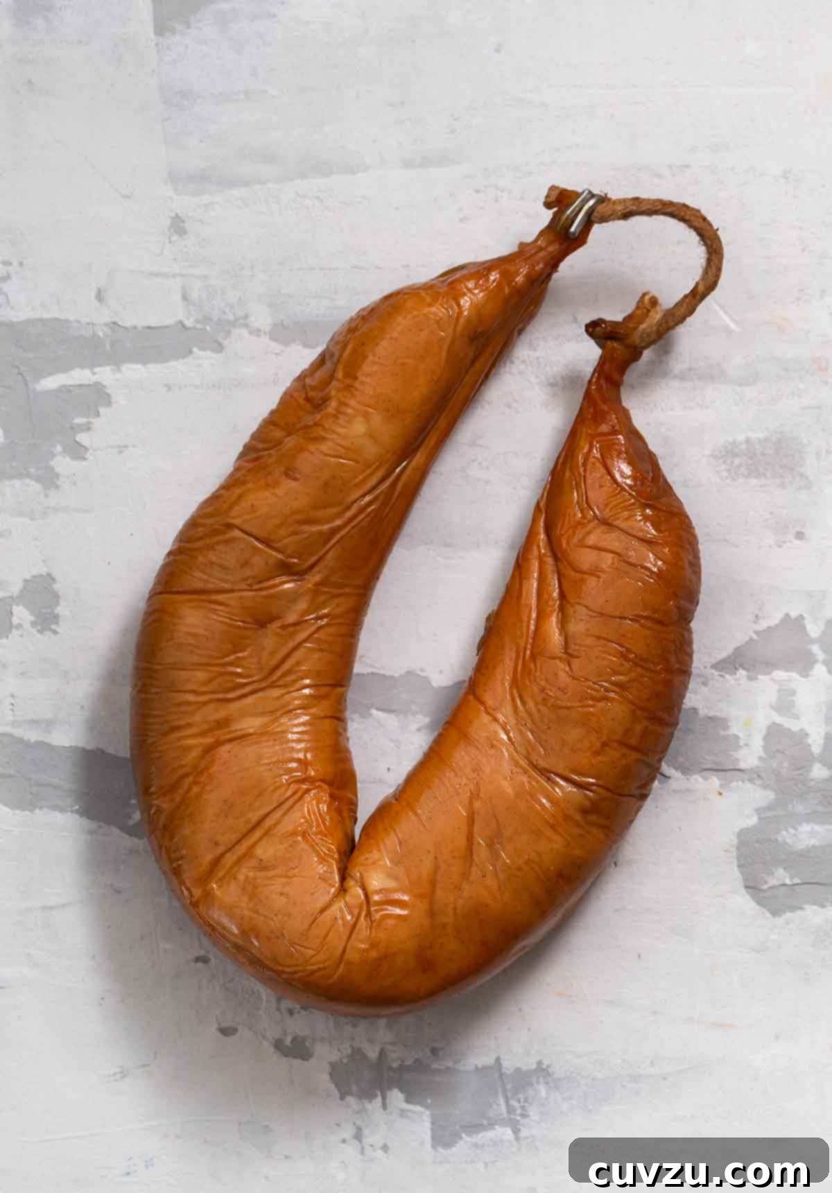 A link of Portuguese farinheira sausage