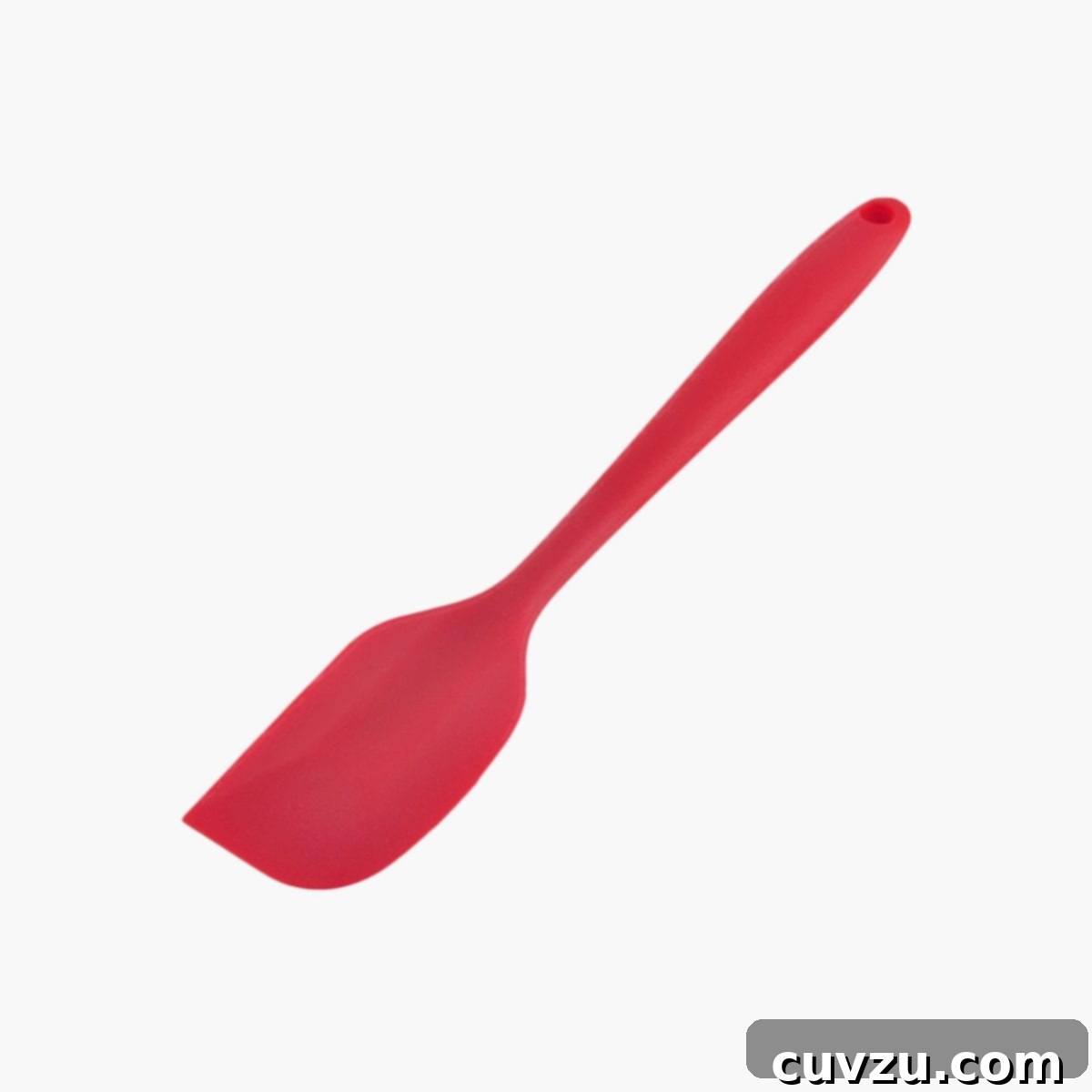 Decadent Nutella Truffles 7 Versatile red silicone spatula, perfect for mixing, scraping, and spreading ganache.