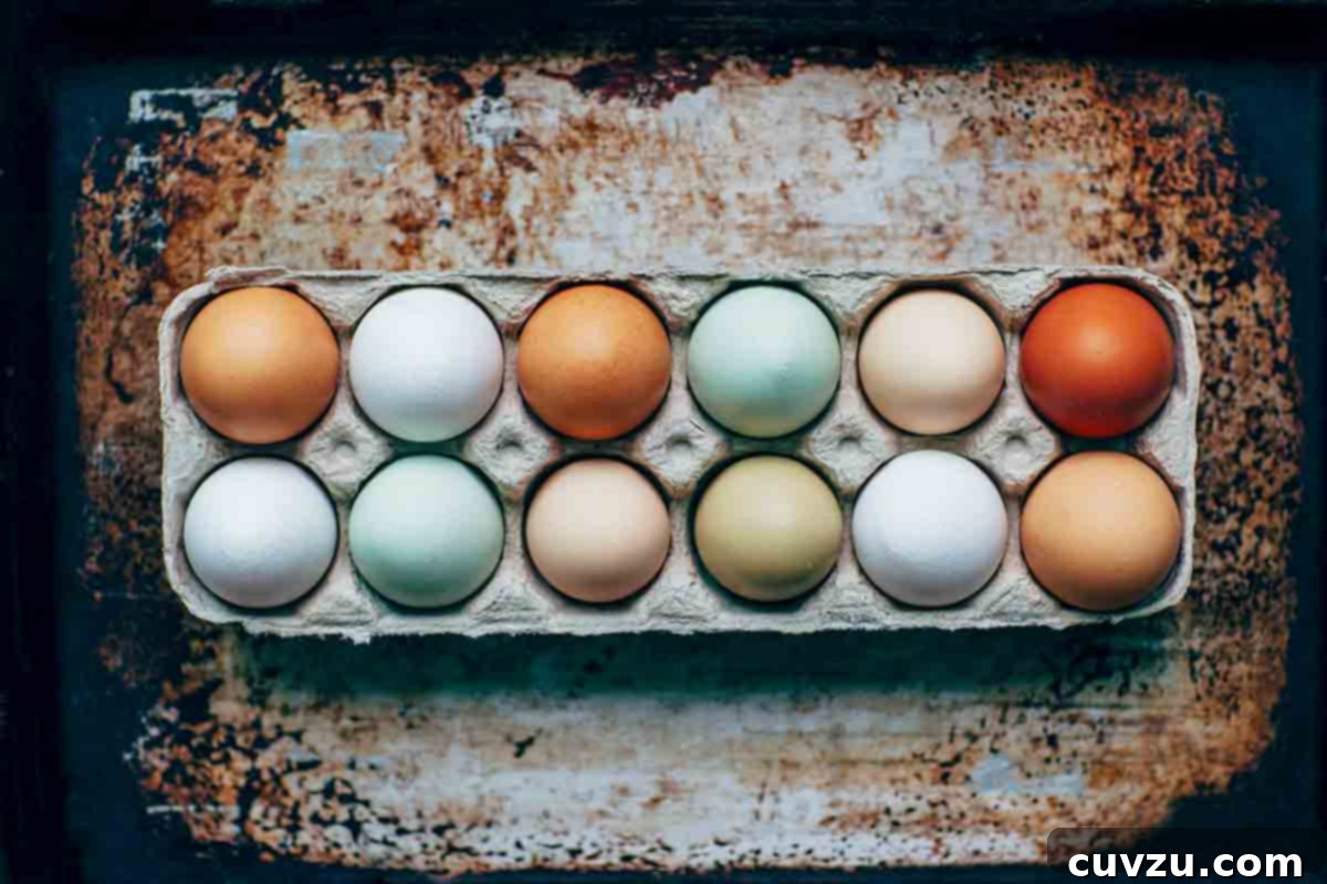 Your Ultimate Guide to Eggs 7 A carton of white, brown, and blue eggshells