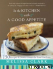 In the Kitchen with A Good Appetite cookbook cover, featuring a recipe book by Melissa Clark.