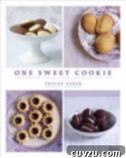 The cover of 'One Sweet Cookie' cookbook, featuring a delectable pastry.