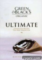 Green and Black's Ultimate Chocolate Recipes cookbook cover showcasing decadent chocolate desserts.