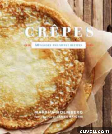 Crepes Cookbook featuring various sweet and savory crepe ideas