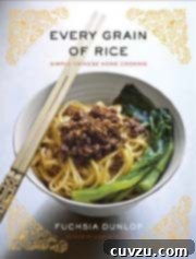 Every Grain of Rice cookbook cover, featuring a bowl of rice with various Chinese dishes.