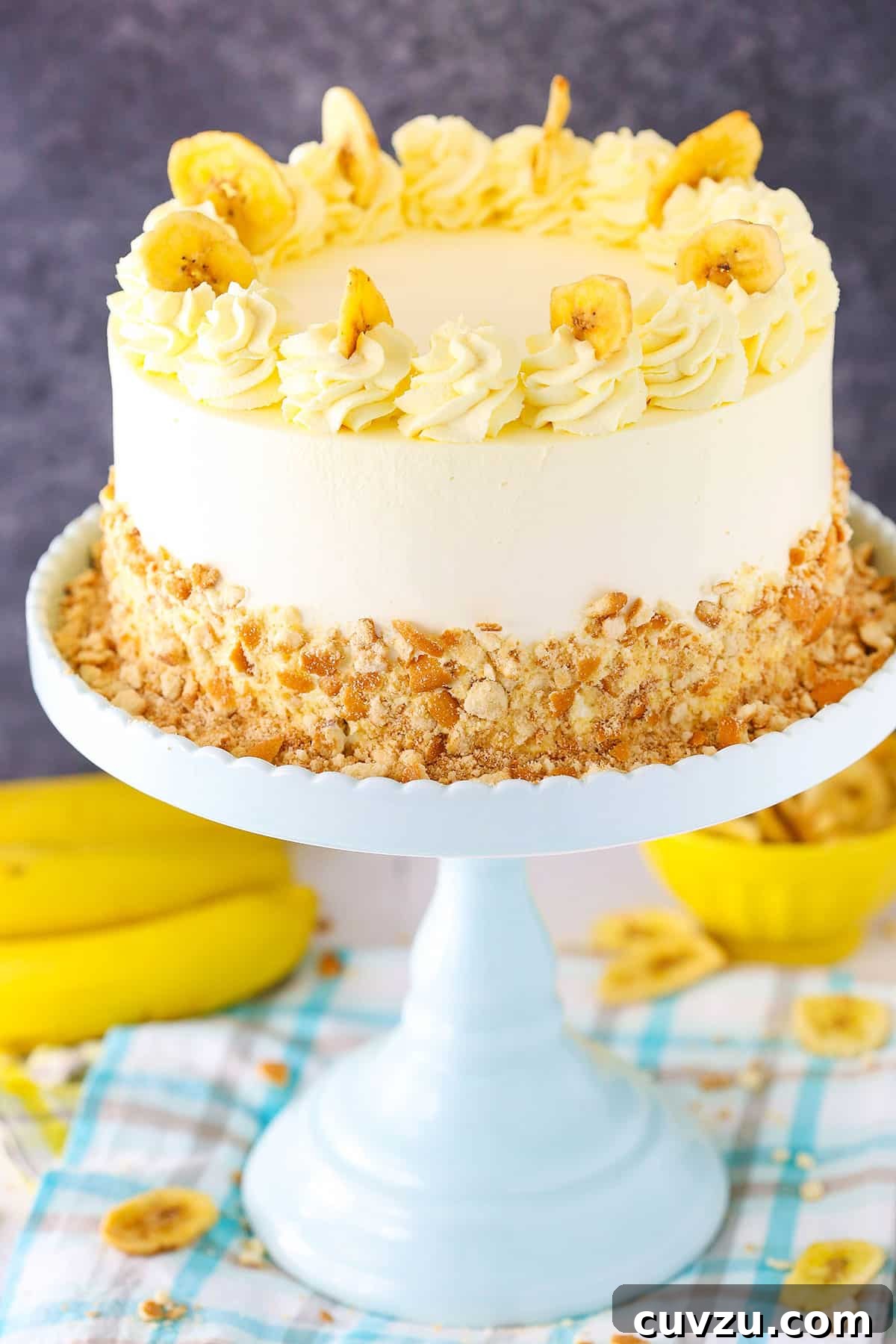 Banana Pudding Ice Cream Dream 3 Banana pudding ice cream cake with crushed vanilla wafers.