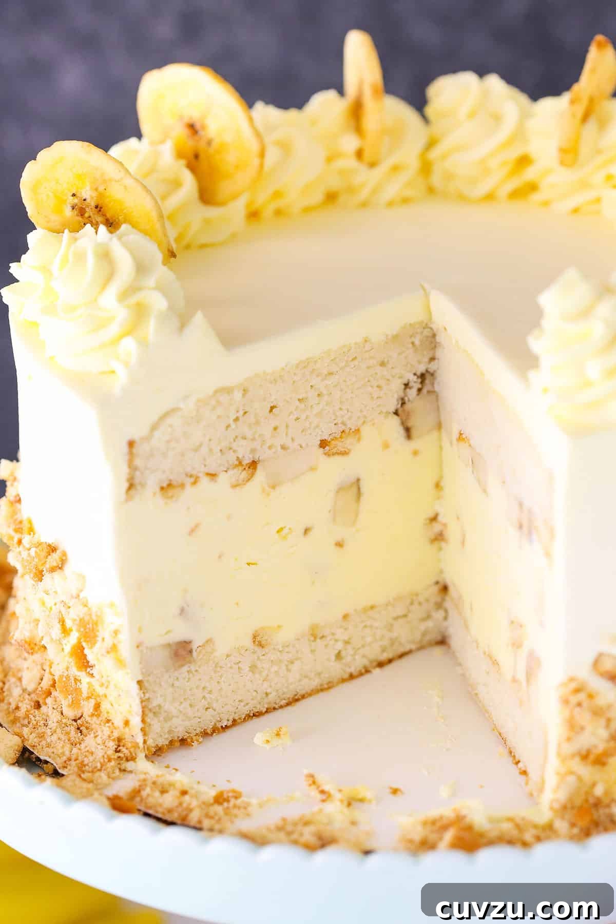 Banana Pudding Ice Cream Dream 4 Banana cake made with banana pudding ice cream.