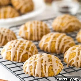 Soft Pumpkin Cookies with Cinnamon Glaze