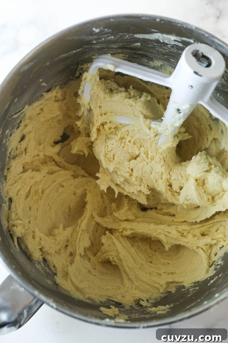 Add dry ingredients to wet Sugar cookie dough in a bowl