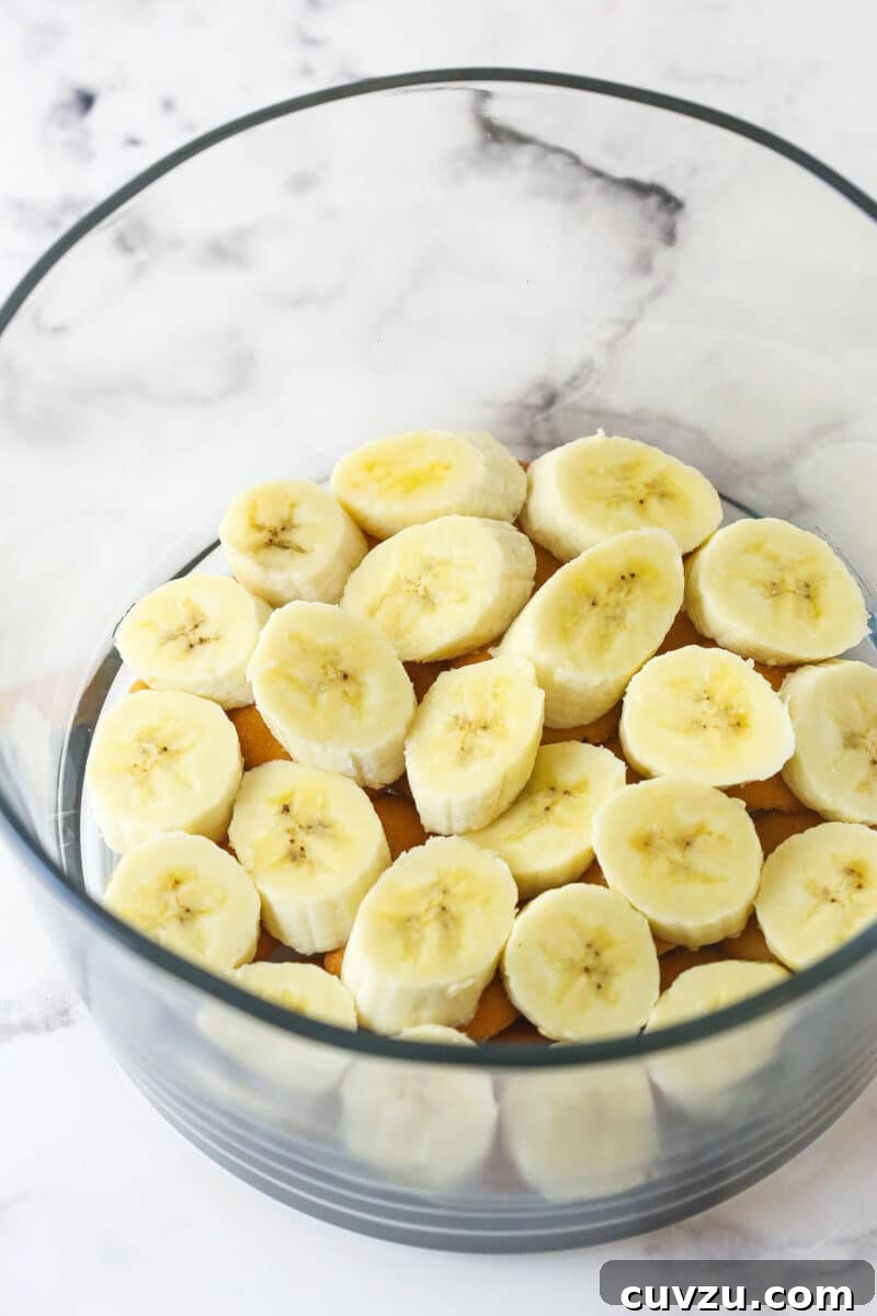 Magnolia Bakery-Style Banana Pudding Recipe from Scratch 10 Bananas layered on wafers