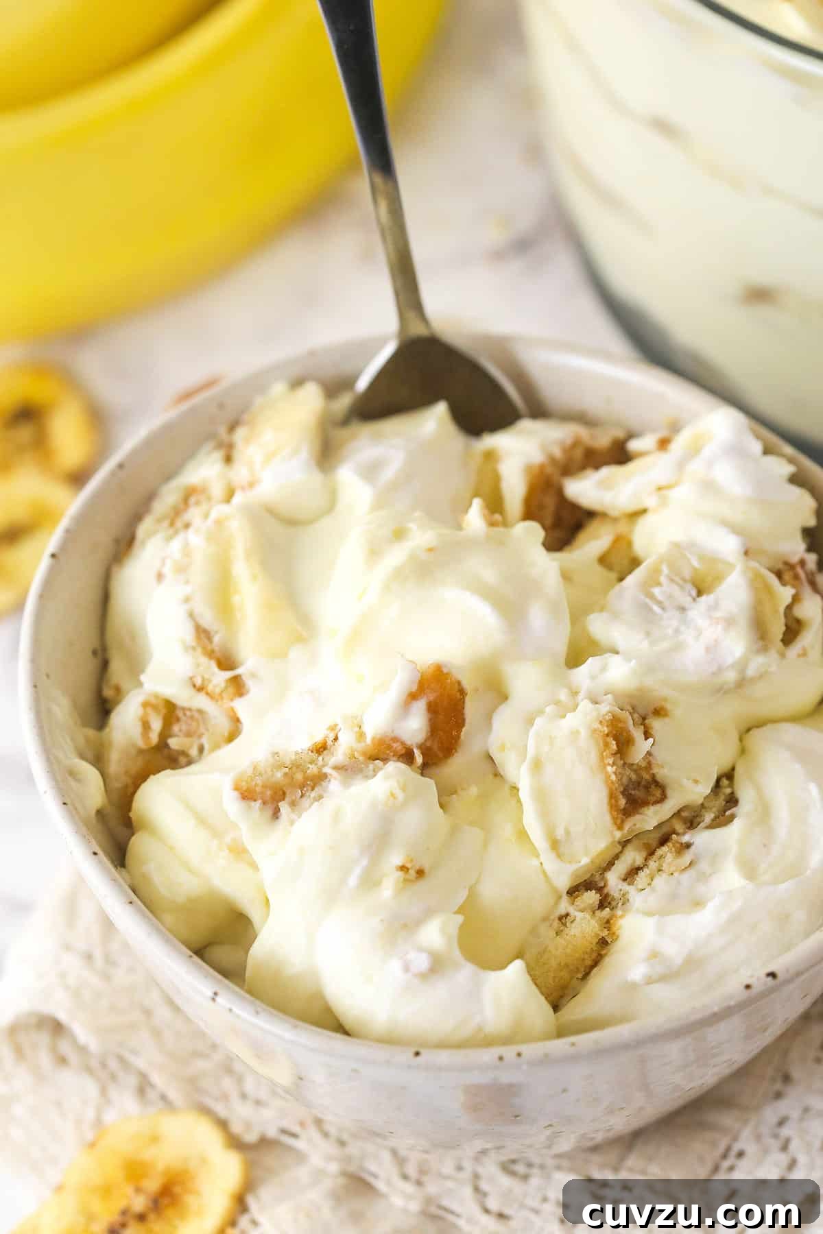 A bowl of copycat Magnolia Bakery banana pudding A bowl of banana pudding